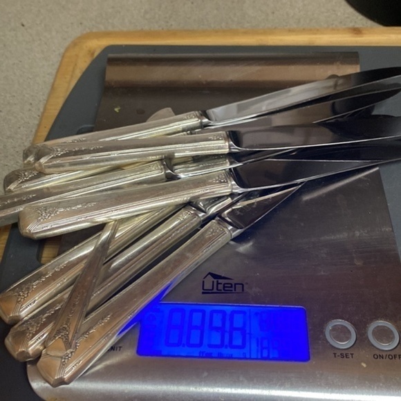 9 piece Antique Vintage silverware Community Silverplate knives 1930 pattern #1 - Picture 4 of 4